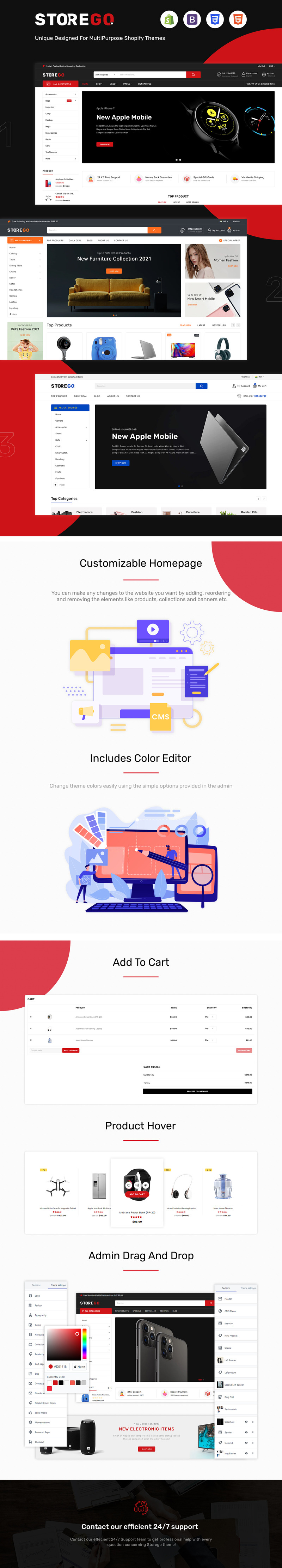 StoreGo - Multipurpose Premium Electronic Shopify Theme - Features Image 1
