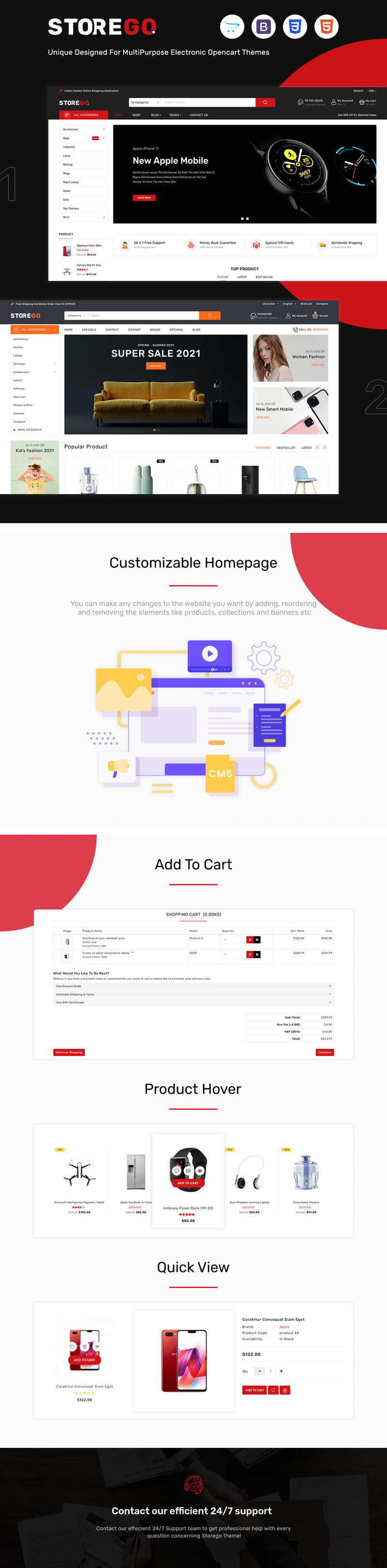 StoreGo - MultiPurpose Electronic Store OpenCart Template - Features Image 1