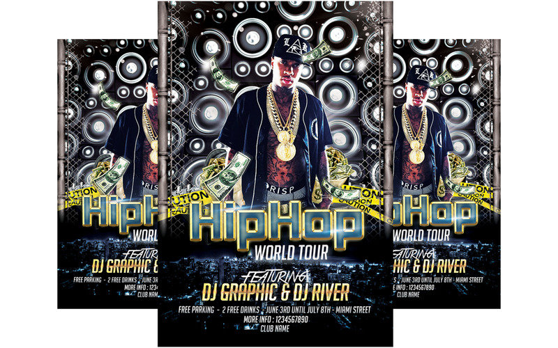 Hip Hop Tour szórólap sablon - Features Image 1