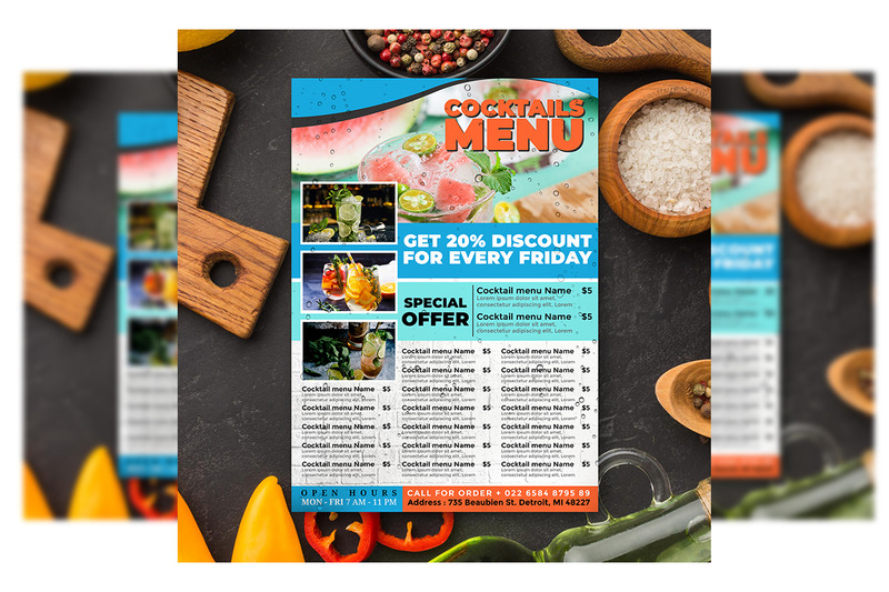 Cocktails Menu - Flyer Template #8 - Features Image 3