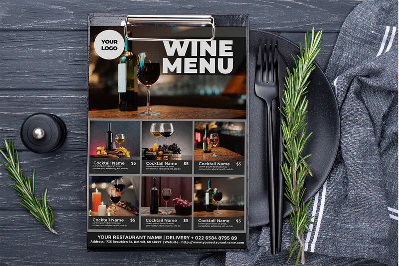 Wine Menu Design - flyer Template #297241 - TemplateMonster