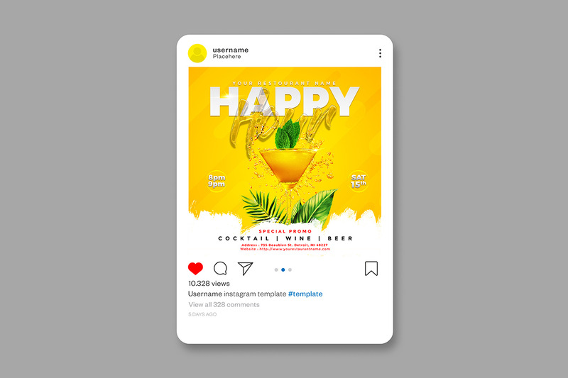 Happy Hour Party – közösségi média sablon - Features Image 2