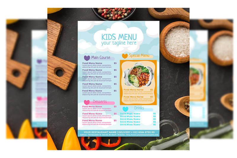 Menu alimentaire pour enfants - Modèle de flyer #2 - Caractéristiques de l’image 3