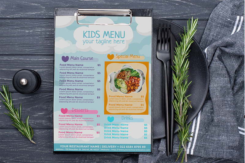 Menu alimentaire pour enfants - Modèle de flyer #2 - Caractéristiques de l’image 2