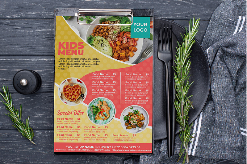 Menu du restaurant pour enfants - Modèle de Flyer - Caractéristiques de l’image 2