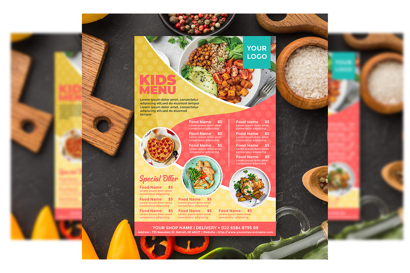 Menu du restaurant pour enfants - Modèle de Flyer - Caractéristiques de l’image 3