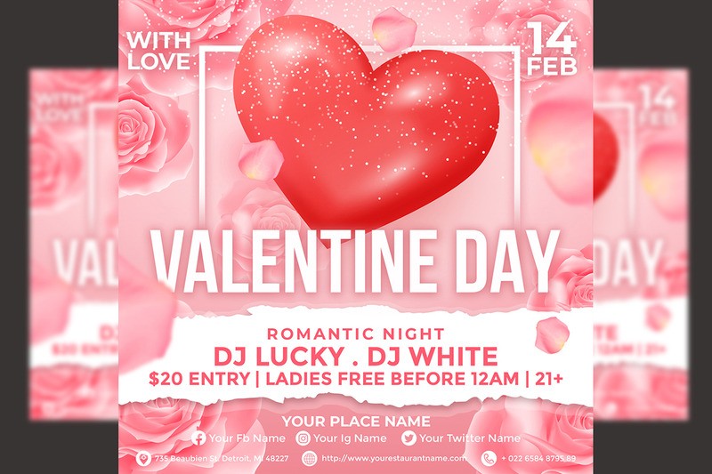 Valentine Night Party - Flyer-Vorlage - Eigenschaften Bild 3