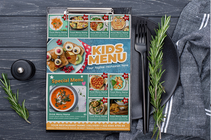 Kids Menu Design szórólap sablon - Features Image 2