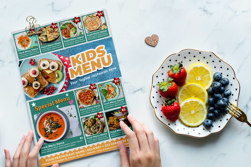 Kids Menu Design szórólap sablon - Features Image 1
