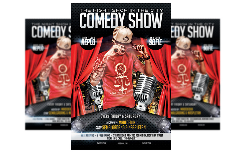Comedy Show Flyer Template #5 - Features Image 1