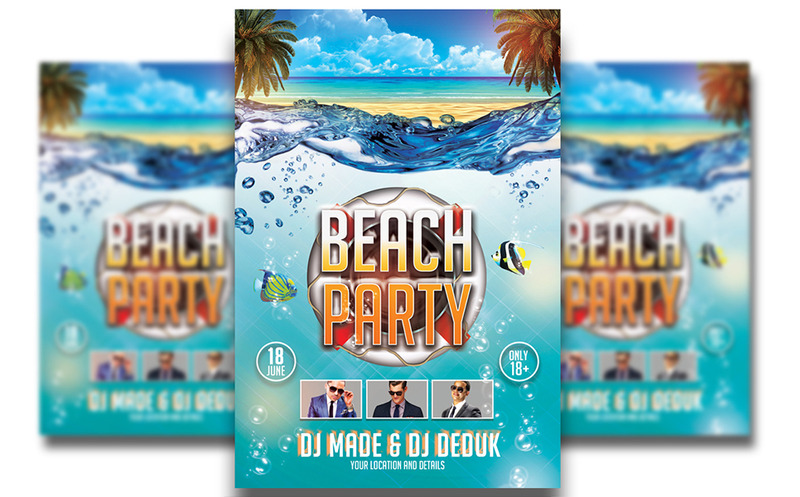 Modèle de flyer de fête sur la plage #2 - Caractéristiques de l’image 1