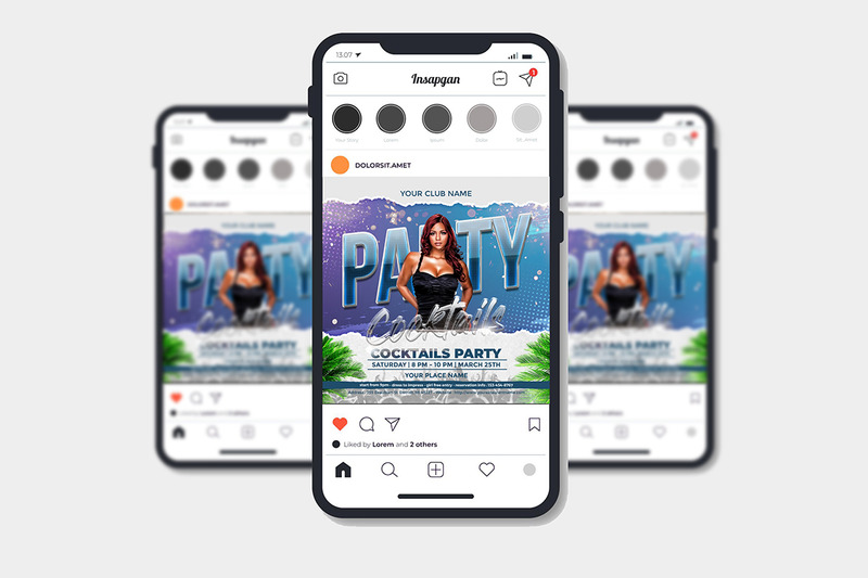 INGYENES – Koktélparti Instagram-sablon - Features Image 1