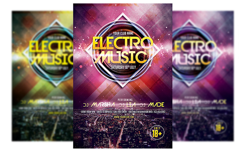 Electro Music Flyer sablon #2 - Features Image 1
