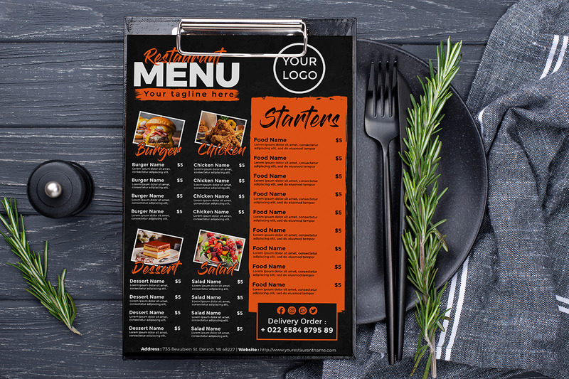 Black Restaurant Menu - Flyer Template - Features Image 2