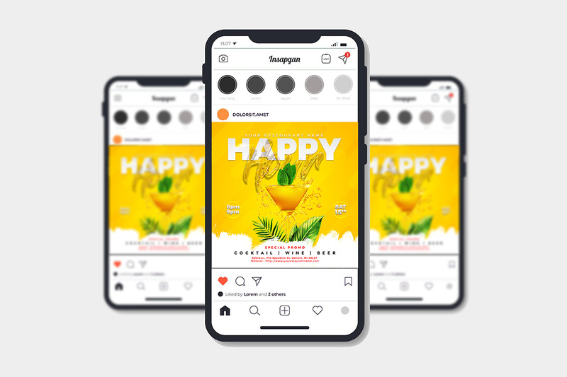 Happy Hour Party – közösségi média sablon - Features Image 1