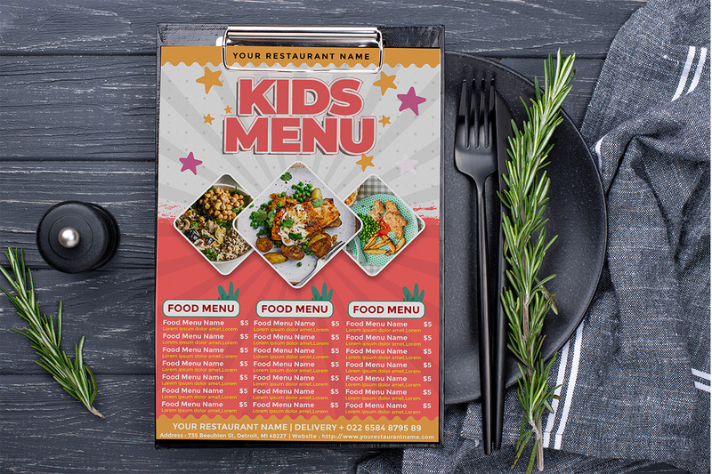 Dépliant Menu Enfants - Modèle de Flyer - Caractéristiques de l’image 2