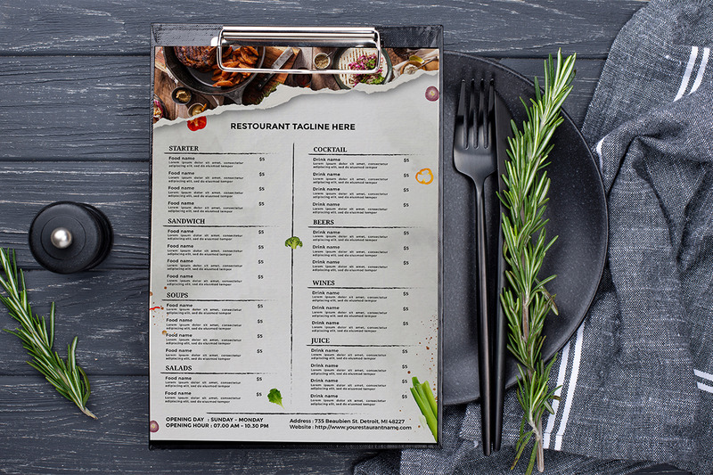Restaurant Menu Template - Double Side - Features Image 2