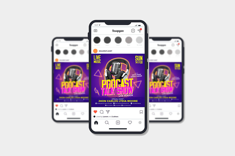 Podcast poszter tervezősablon - Features Image 2