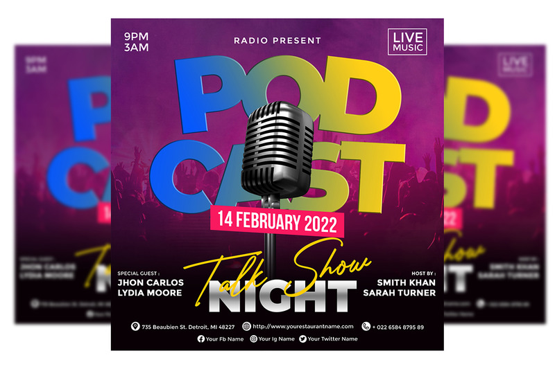Podcast szórólap sablon #3 - Features Image 3