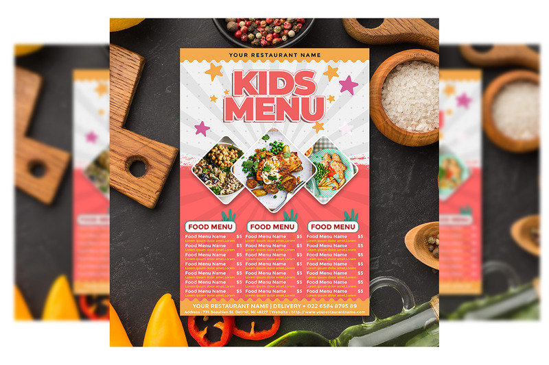 Dépliant Menu Enfants - Modèle de Flyer - Caractéristiques de l’image 3