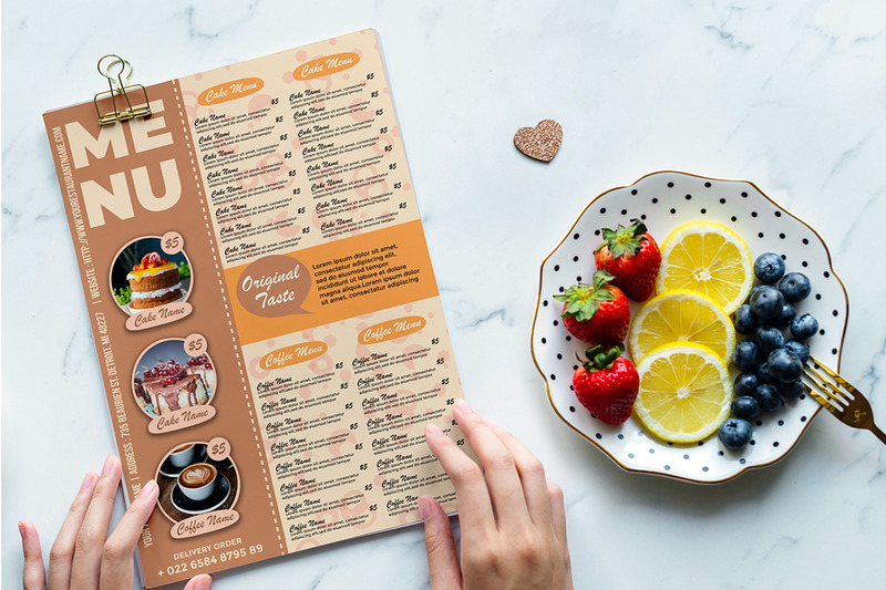 Taart Menu Flyer Sjabloon #4 - Features Image 1