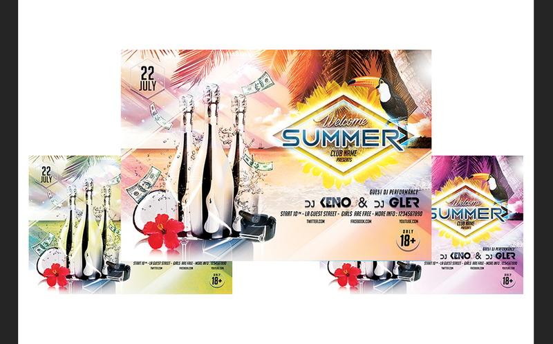 Plantilla de volante de bienvenida de verano - Características Imagen 1