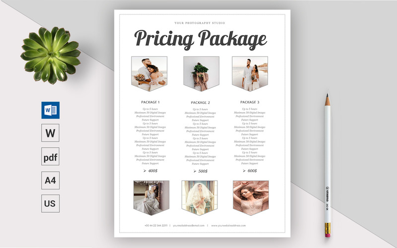 Photography Pricing Package Corporate identity template - Features Image 1