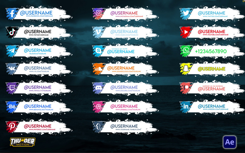 Brushy Lower Thirds & YouTube Elements - After Effects Template - Features Image 1