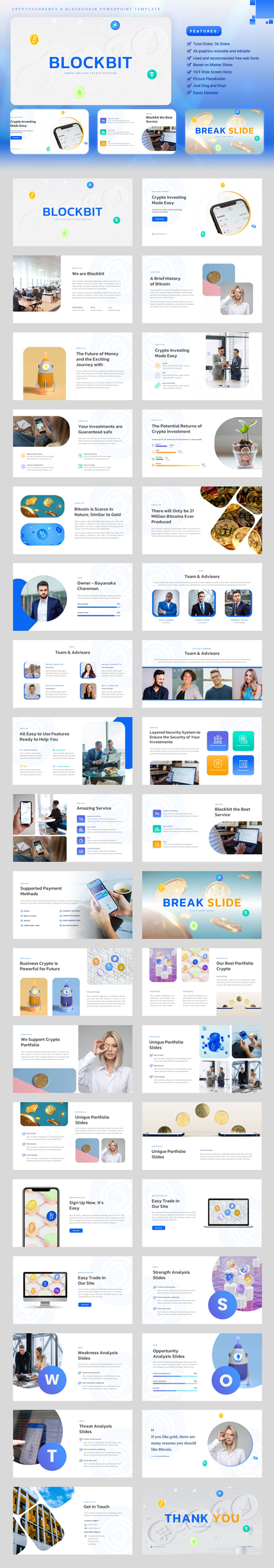 Blockbit - Cryptocurrency & Blockchain Keynote Template - Features Image 1