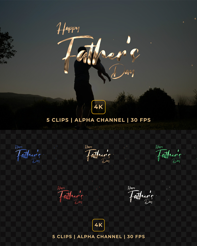 Happy Father's Day Text Animation - Features Image 1