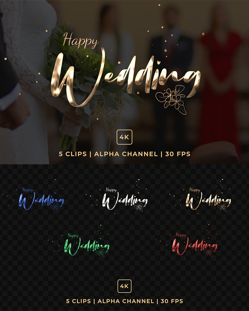 Happy Wedding Elegant Text Animation - Features Image 1