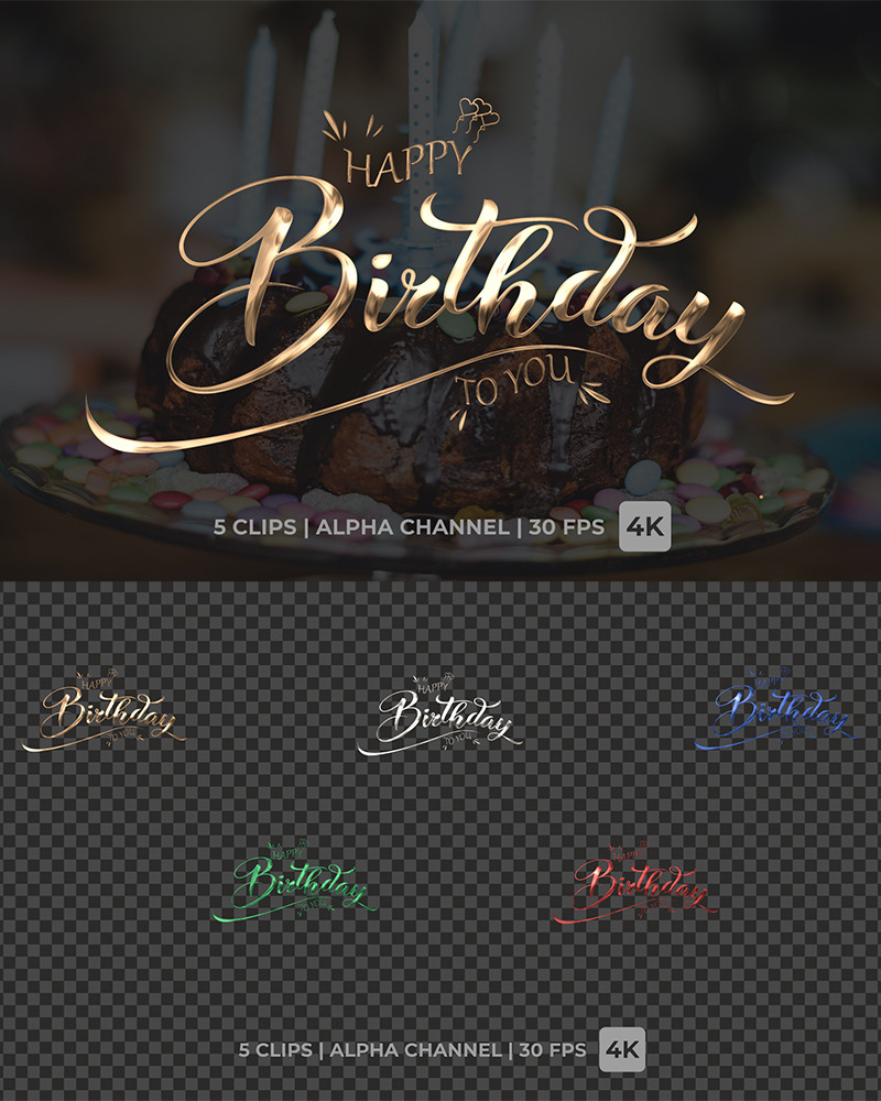 Celebrate in Style with Our Happy Birthday Text Animation! - Features Image 1