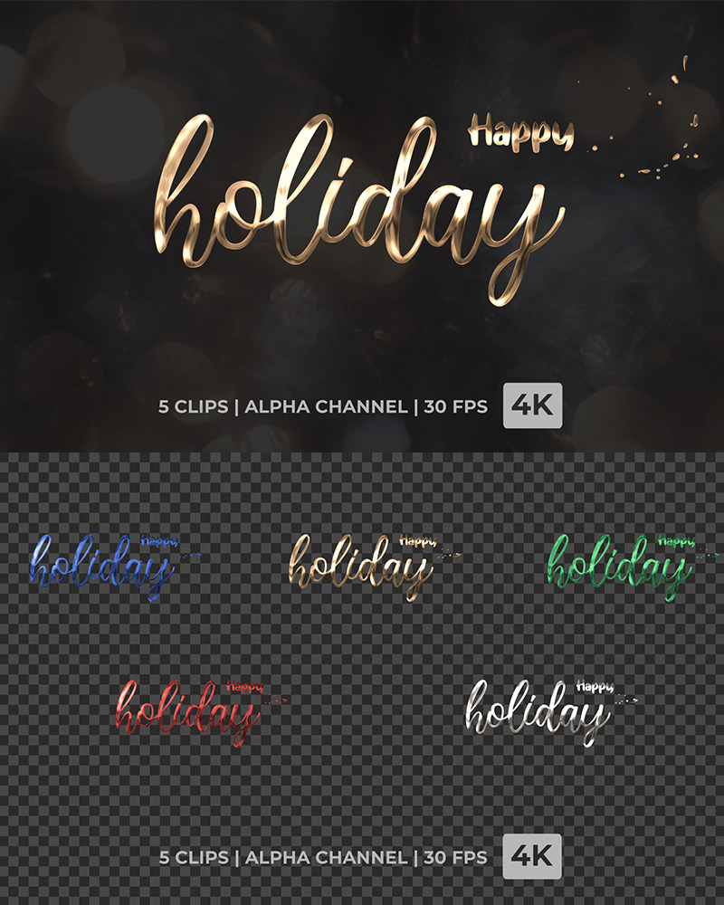 Text Animation Happy Holiday - Features Image 1