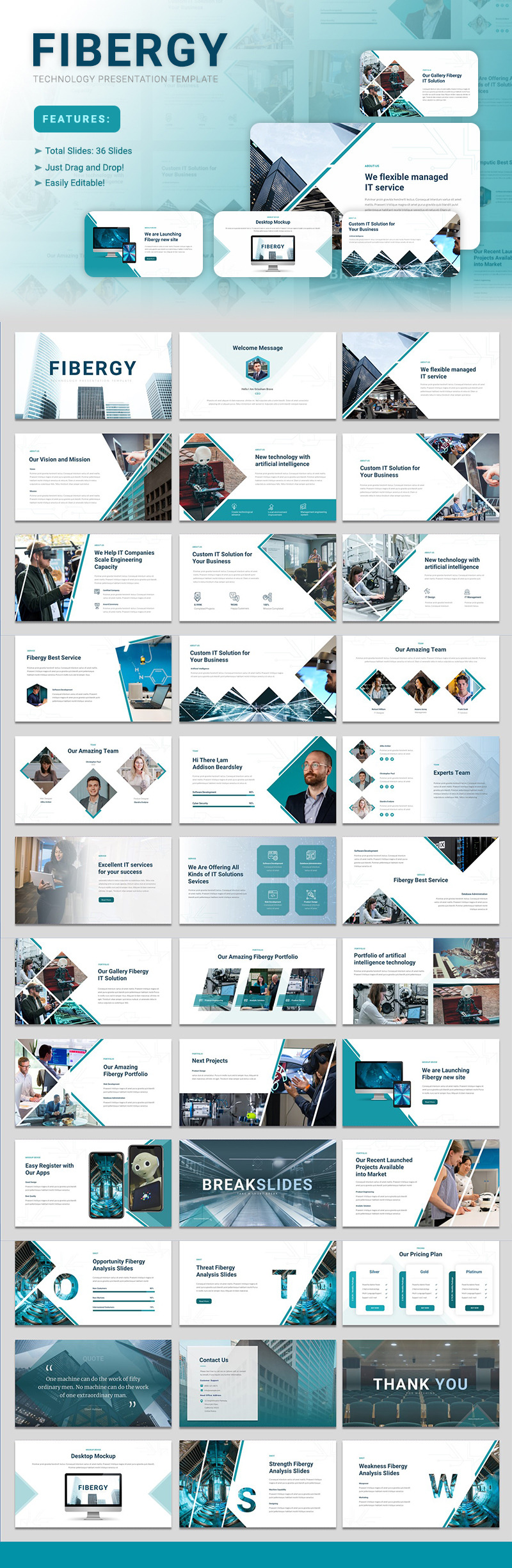Fibergy - Technology Presentation Google Slides Template - Features Image 1