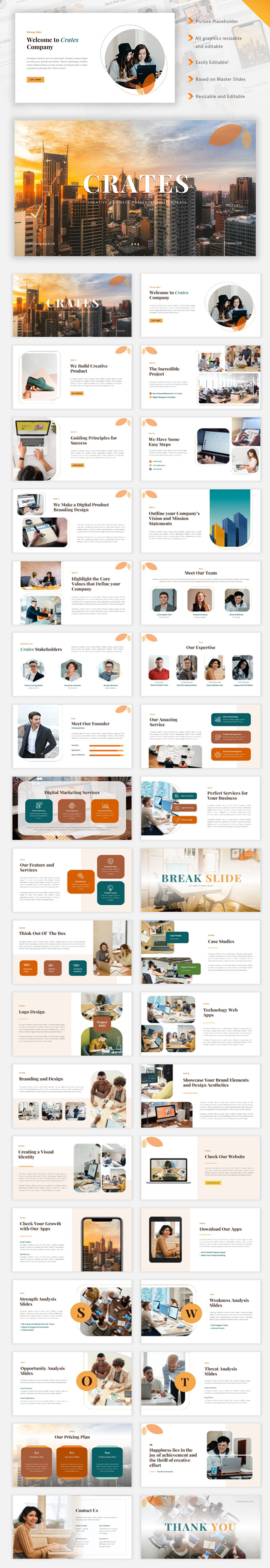 Crates Creative Business PowerPoint-mall - Features Image 1