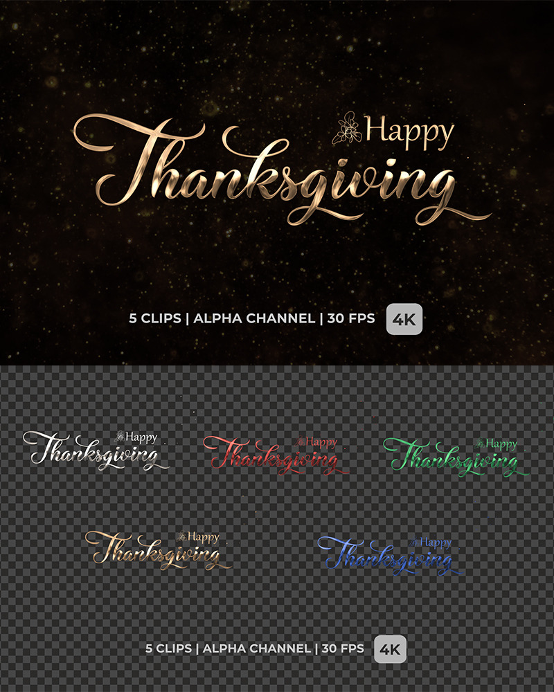 Happy Thanksgiving Text Animation - Features Image 1