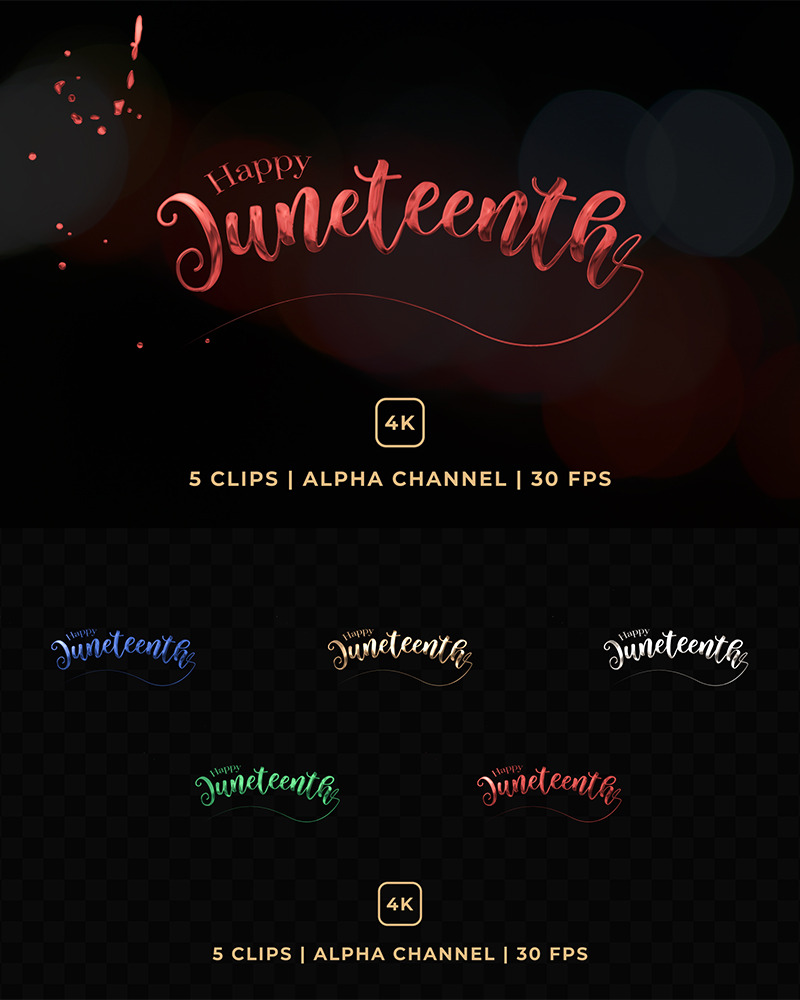 Happy Juneteenth Text Animation - Features Image 1