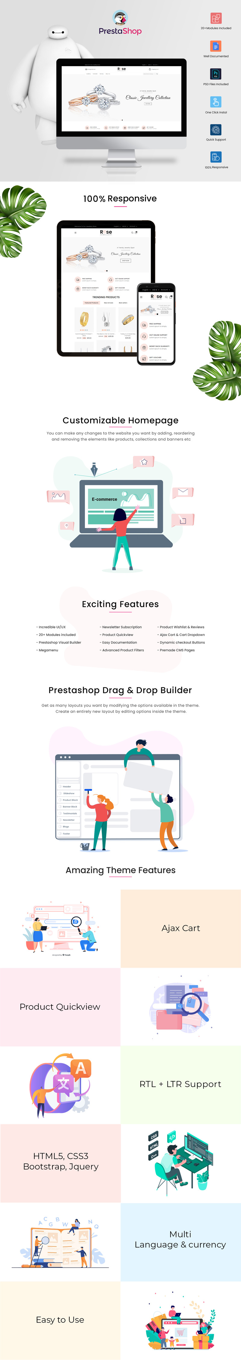 Rose Jewellery Prestashop Theme - Features Image 1