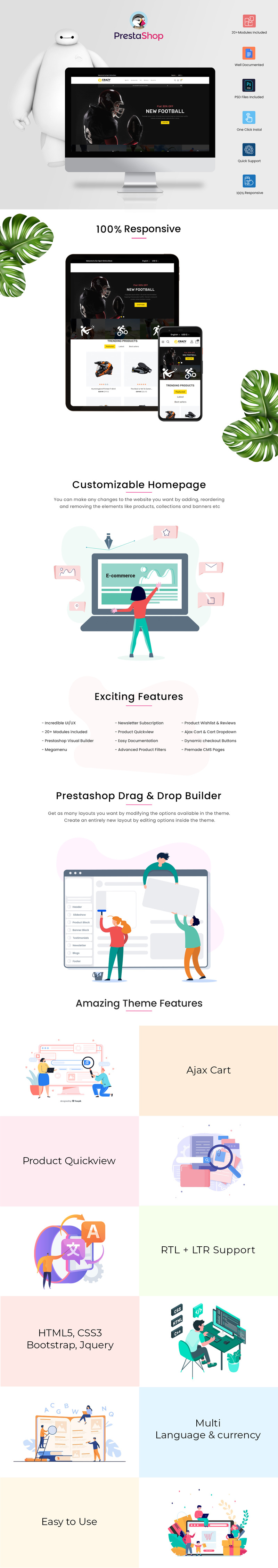 Crazy Sports Store PrestaShop Theme - Features Image 1