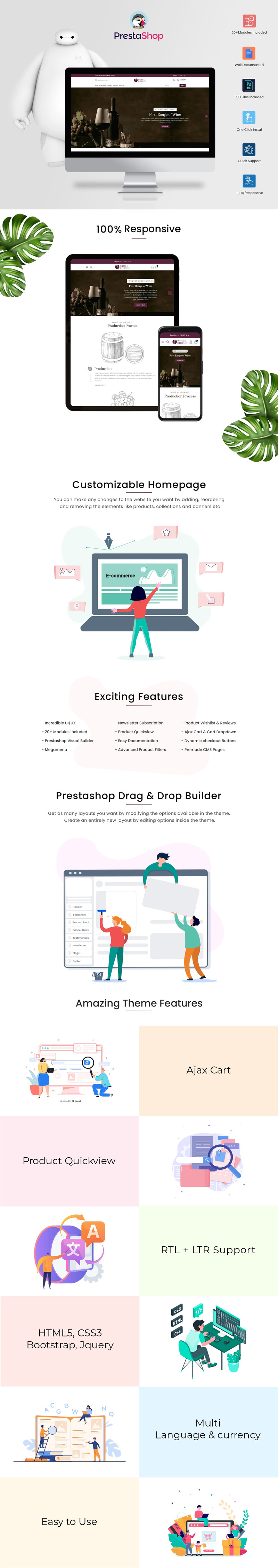 Wine&Dine Responsive Prestashop Theme - Features Image 1