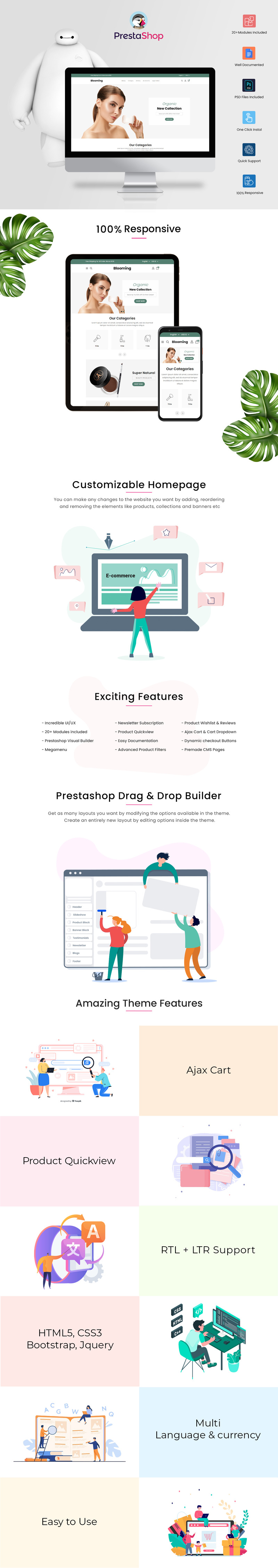 Blooming Cosmetics PrestaShop Theme - Features Image 1