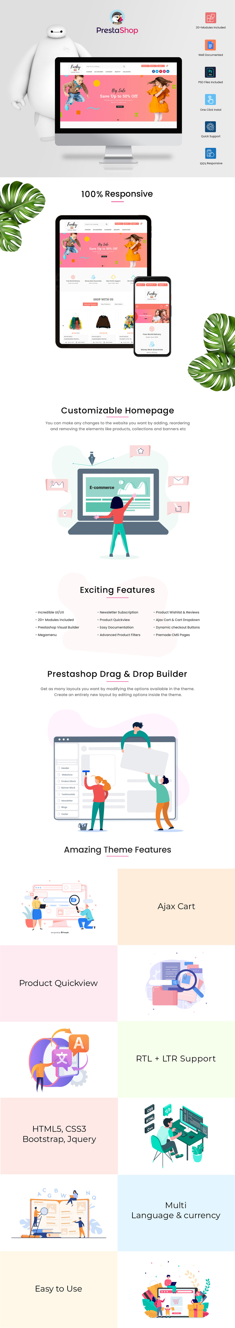 Funky Fashion Store Prestashop Theme - Features Image 1