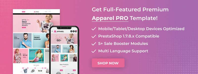 Apparel – Free PrestaShop Theme - Features Image 1