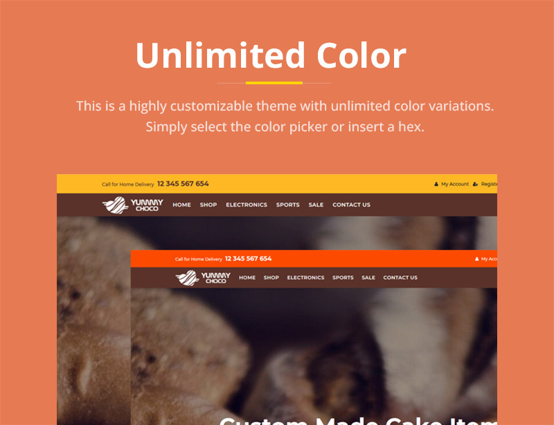 Yummy Choco - тема Prestashop для магазину тортів і хлібобулочних виробів - Features Image 2