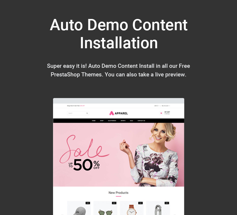 Apparel – Free PrestaShop Theme - Features Image 3