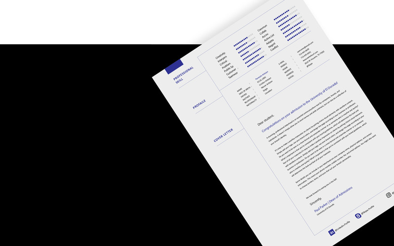 CV Creativo 1 pagine Resume + Cover Letter 055 Modelli di curriculum stampabili - Caratteristiche Immagine 1