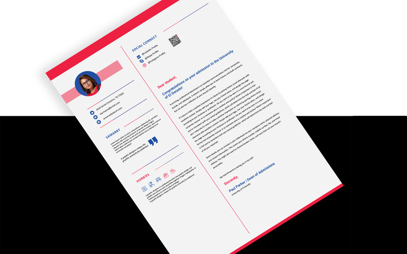 Creative CV  1 pages Resume + Cover Letter 06 Printable Resume Templates - Features Image 1