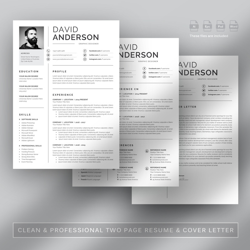 Елегантний шаблон резюме на 3 сторінки - Features Image 4