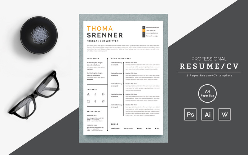 Tomas word resume template - Features Image 1