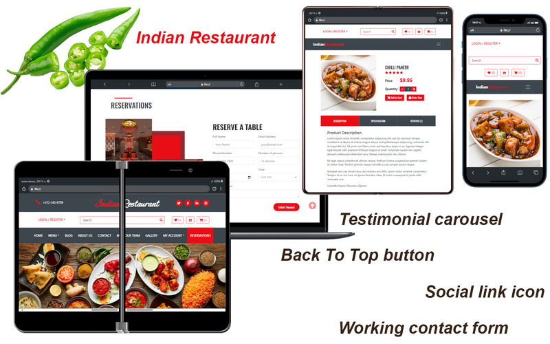 Індійський ресторан – адаптивний HTML-шаблон Bootstrap - Features Image 3